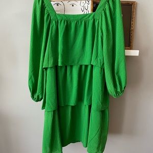 Who What Wear Green Balloon Sleeve Dress size medium
